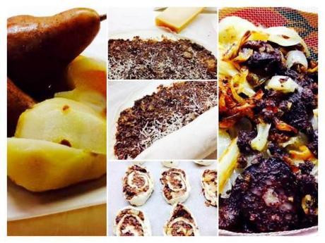 Caracolas de hojaldre con morcilla y pera_Fotor