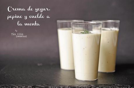 Crema de yogur, pepino y eneldo a la menta