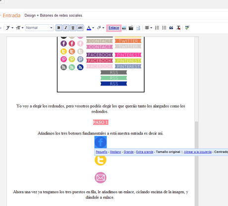 Design + Botones de redes sociales.