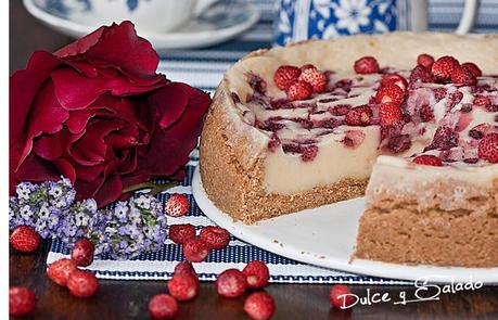 TARTA DE QUESO Y FRESAS SILVESTRES EN MICROONDAS