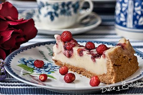 TARTA DE QUESO Y FRESAS SILVESTRES EN MICROONDAS