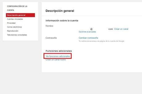 funciones adicionales en youtube