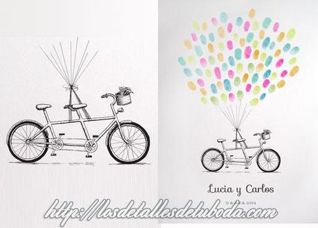 Libro de firmas de huellas tándem