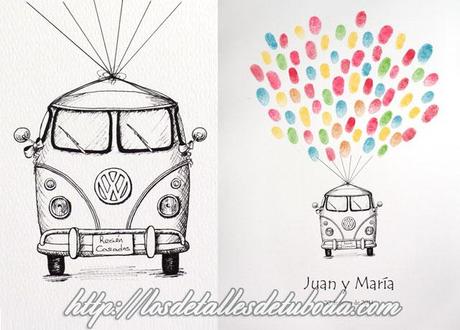 Libros de firmas originales furgoneta hippie