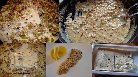 Pasta rellena de champiñones con nueces y gorgonzola