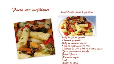 Pasta con mejillones