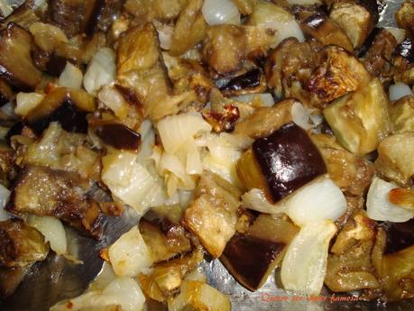 Canelones de berenjena con gorgonzola