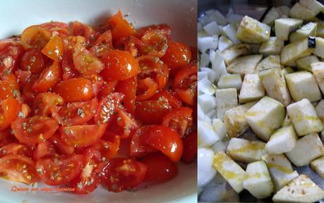 Canelones de berenjena con gorgonzola