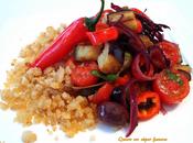 Berenjenas ensalada migas