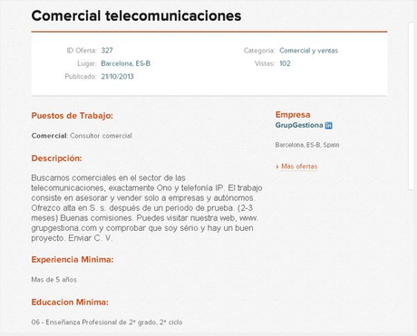 Ofertas de empleo fraudulentas o por qué no debemos contestar a determinadas ofertas