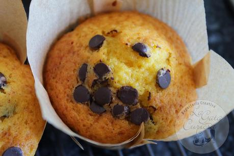 MUFFINS DE NARANJA, JENGIBRE CONFITADO Y PEPITAS DE CHOCOLATE