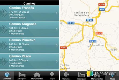 Screencaps de la App Camino