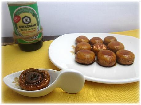 CHAMPIÑONES CARAMELIZADOS A LA SOJA