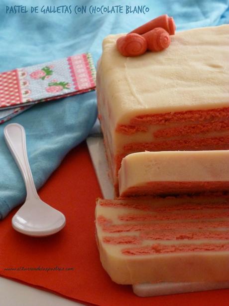 Pastel de Galletas y Chocolate Blanco