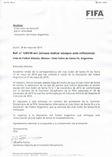 FIFA rechazó el pedido de Colón