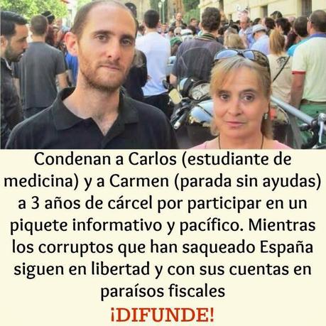 Dos activistas del 15M serán encarcelados por participar en un piquete informativo