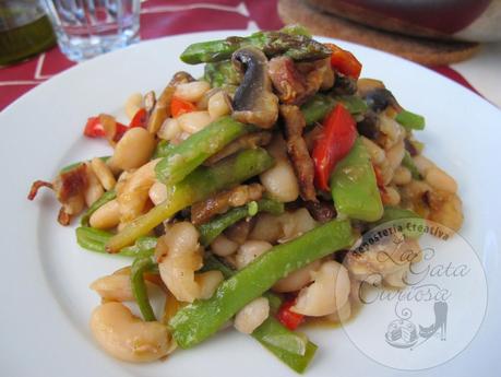 JUDIAS DEL GANXET SALTEADAS CON VERDURAS (ALUBIAS BLANCAS SALTEADAS)