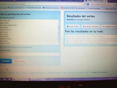Ganadora sorteo Cupets!!