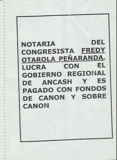 FESTIN de millones entre la Notaria Otárola y el Gobierno Regional de Ancash