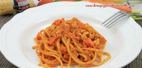 Pasta vegetariana con sofrito italiano de tomate y tofu ~ recetas primeros  ~ IMG 9435m 620x300