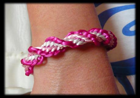 Pulsera espiral con disco Kumihimo