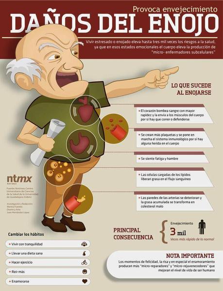 Daños del enojo #Infografía #Salud #Curiosidades