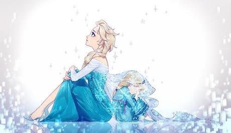 disney, blue, frozen, film, elsa, cute, snow, illustration, drawing