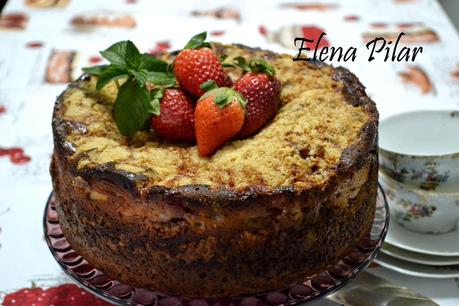 Coffee cake de tarta de queso con fresa