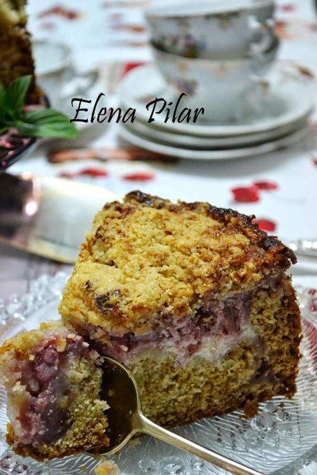 Coffee cake de tarta de queso con fresa