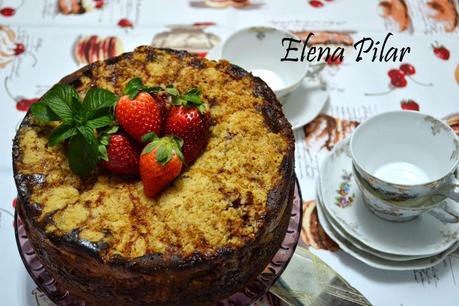 Coffee cake de tarta de queso con fresa