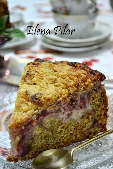 Coffee cake de tarta de queso con fresa