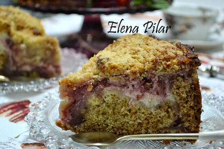 Coffee cake de tarta de queso con fresa