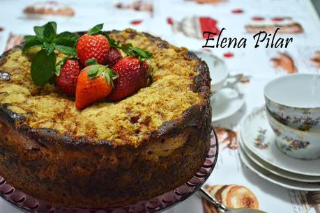 Coffee cake de tarta de queso con fresa