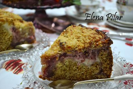 Coffee cake de tarta de queso con fresa