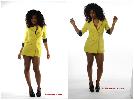 Sesión de fotos con chaqueta como vestido // Photo session with jacket and dress