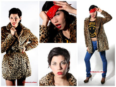 chaqueta animal print sesion de fotos