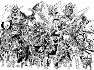 Póster de toda la familia de Los Cuatro Fantásticos