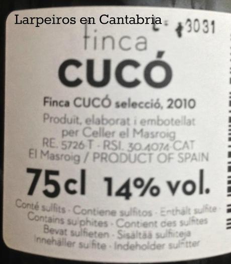 Vino Tinto Finca Cucó selección 2010: Agradable