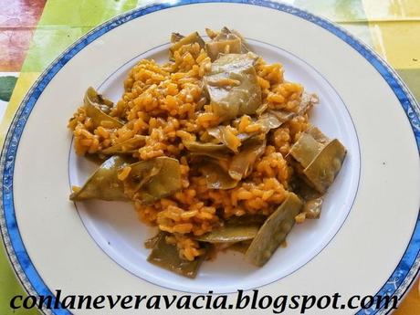 ARROZ A LA CAZUELA CON TIRABEQUES.