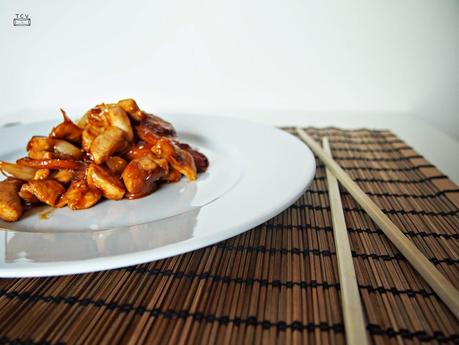 Pollo agridulce con verduritas salteadas