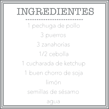 Pollo agridulce con verduritas salteadas