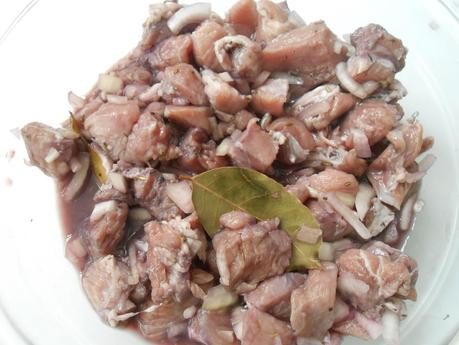 Capriolo con salsa di mirtilli ( carne con salsa de arándanos)