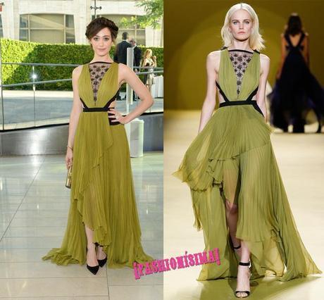 Hilary Rhoda y Emmy Rossum de J.Mendel en los #CFDAAwards Emmy Rossum J. Mendel CFDA Awards