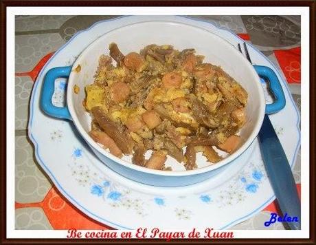 Revuelto de setas y pulpo (primavera)