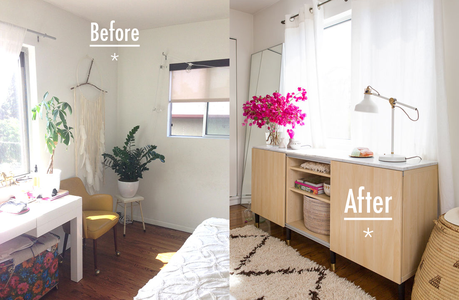 Decoracion Soft. Before and after de un dormitorio de tonos pastel