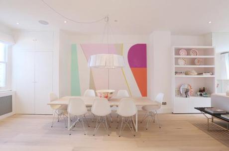 Pasteles, diseño y glamour en Londres isla marmol cocina decoración pasteles decoración moderna femenina decoración de salones decoración de comedores decoración de aticos duplex cocinas blancas modernas blog decoracion interiores