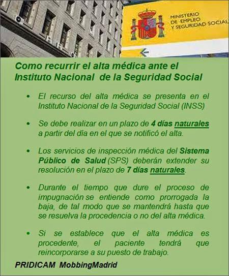 MobbingMadrid Como recurrir el alta médica 