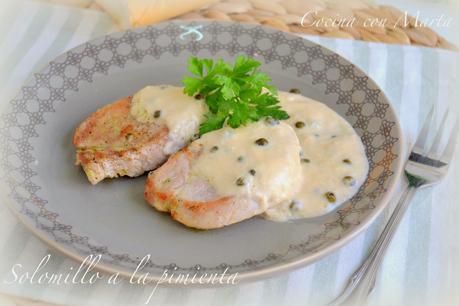 Solomillo a la pimienta verde. Receta casera, fácil y rápida.