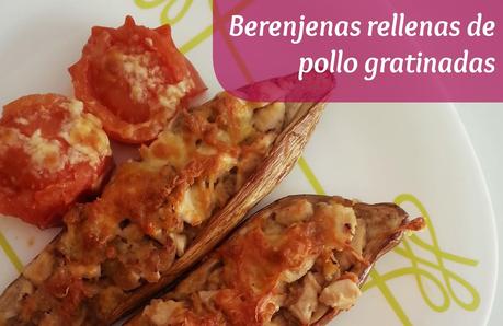 Receta: Berenjenas rellenas de pollo gratinadas