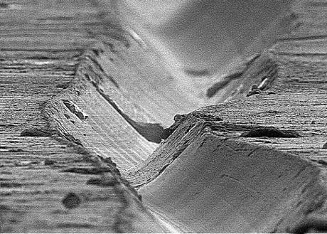 The surface of a vinyl disc